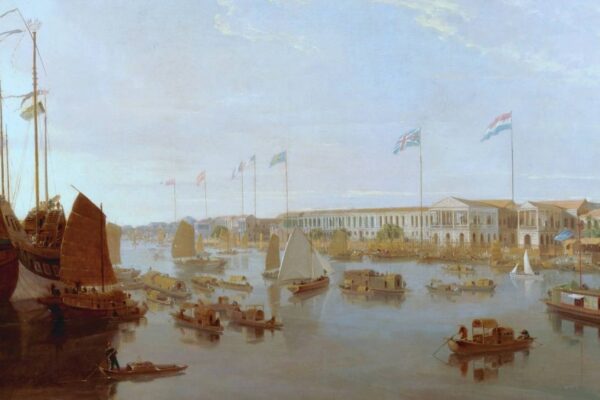 William Daniell. European factories in Canton (Guangzhou). 1806