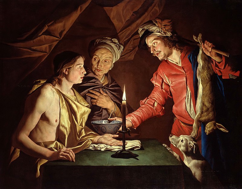 Matthias Stom. Esau sells his birthright for pottage of lentils. 1600-1652