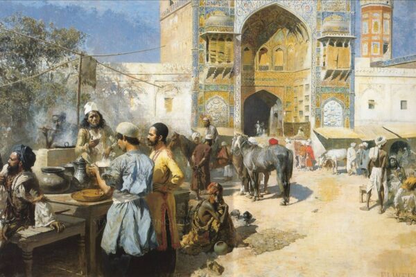 Edwin Lord Weeks. An Open-Air Restaurant Lahore. 1889