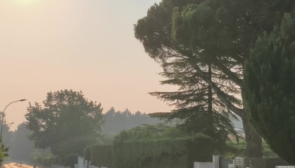 Image by Rossa Primavera News Agency The sky was covered with smoke from forest fires. France
