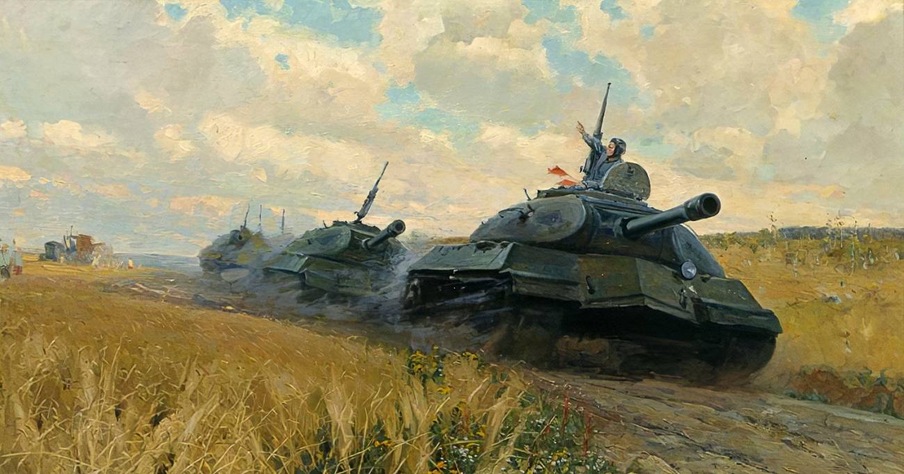 Tanks on the March by Marat Samsonov. 1951