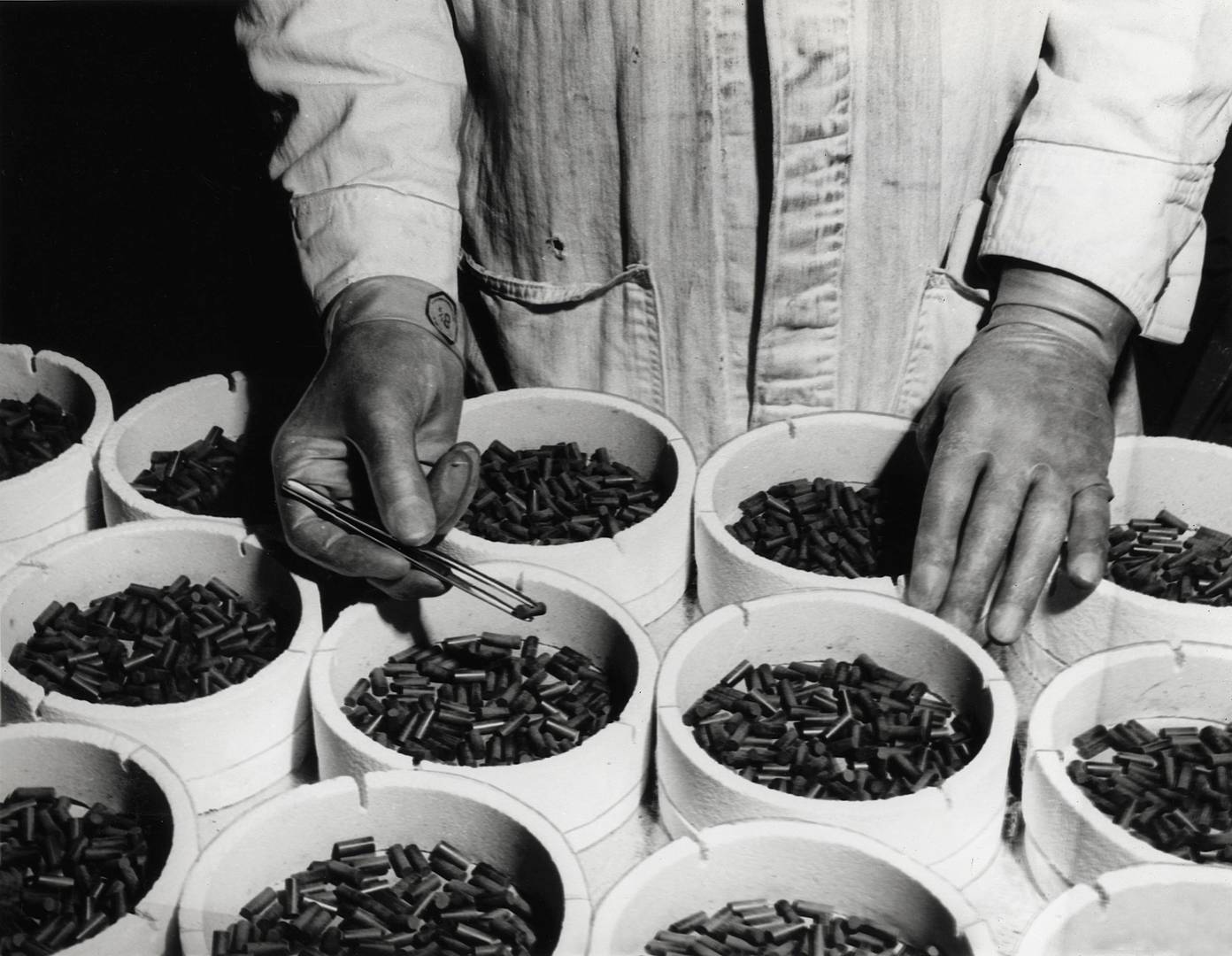 Nuclear fuel. Uranium pellets.