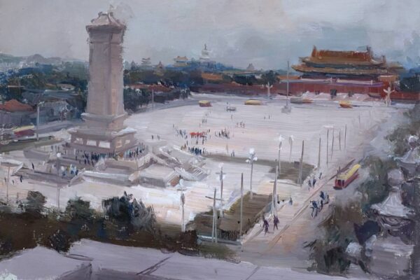 Beijing, the Monument to the People's Heroes by Konstantin Finogenov. 1950s