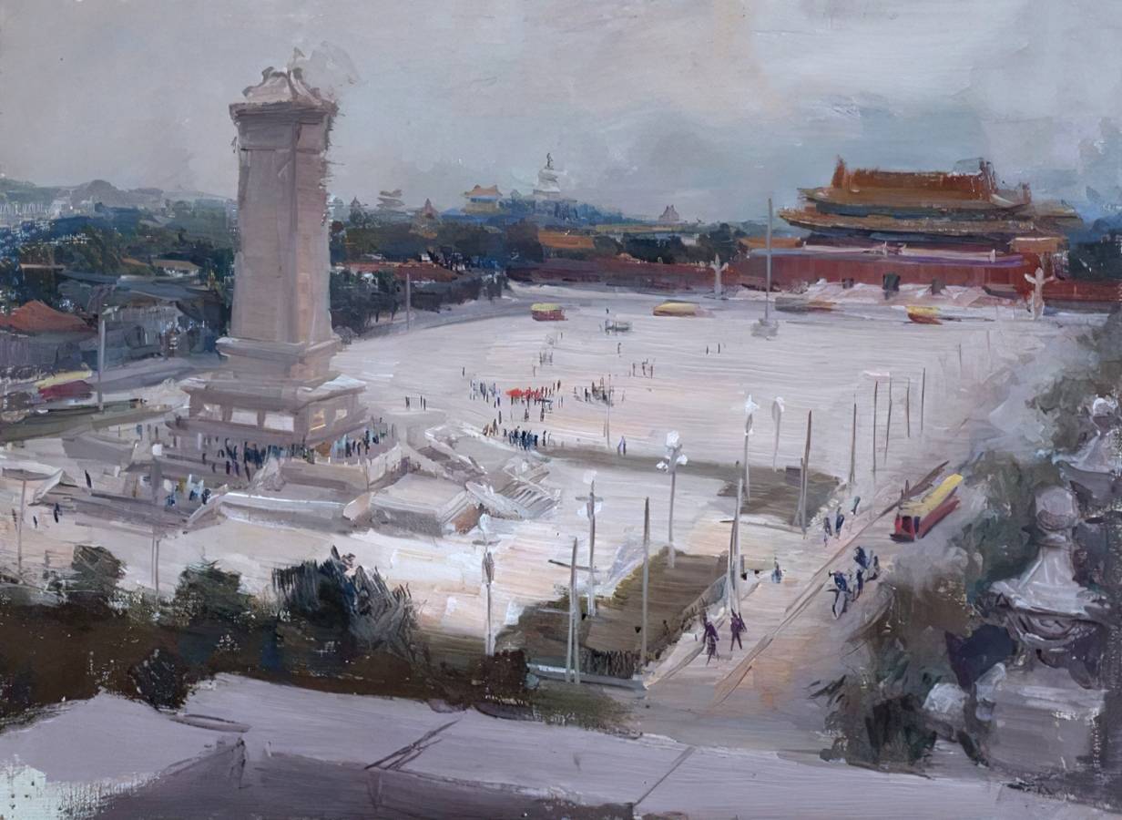 Beijing, the Monument to the People's Heroes by Konstantin Finogenov. 1950s