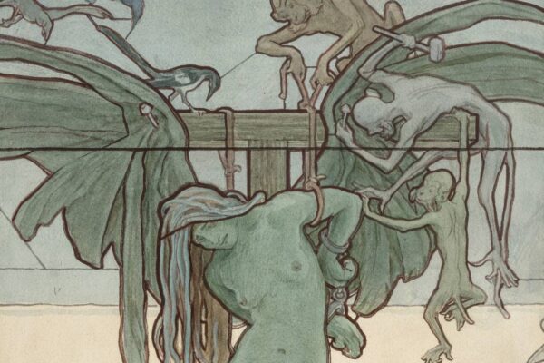Man Is a Wolf to Man (detail) by Maxmilián Pirner. 1901
